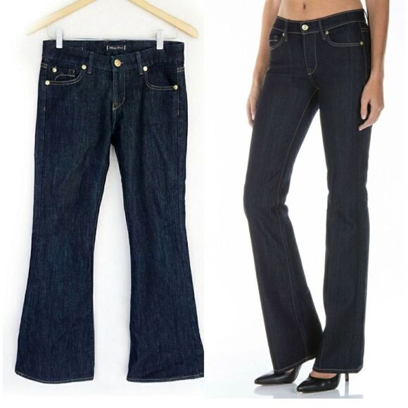 FIDELITY DENIM SKIP LOW RISE FLARE IN VIPER RINSE WOMENS SIZE 27 - Picture 1 of 5